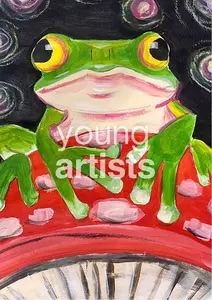 Frog on a Mushroom: Painting