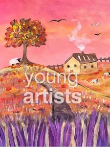 Sleepy Autumn Farm: Painting